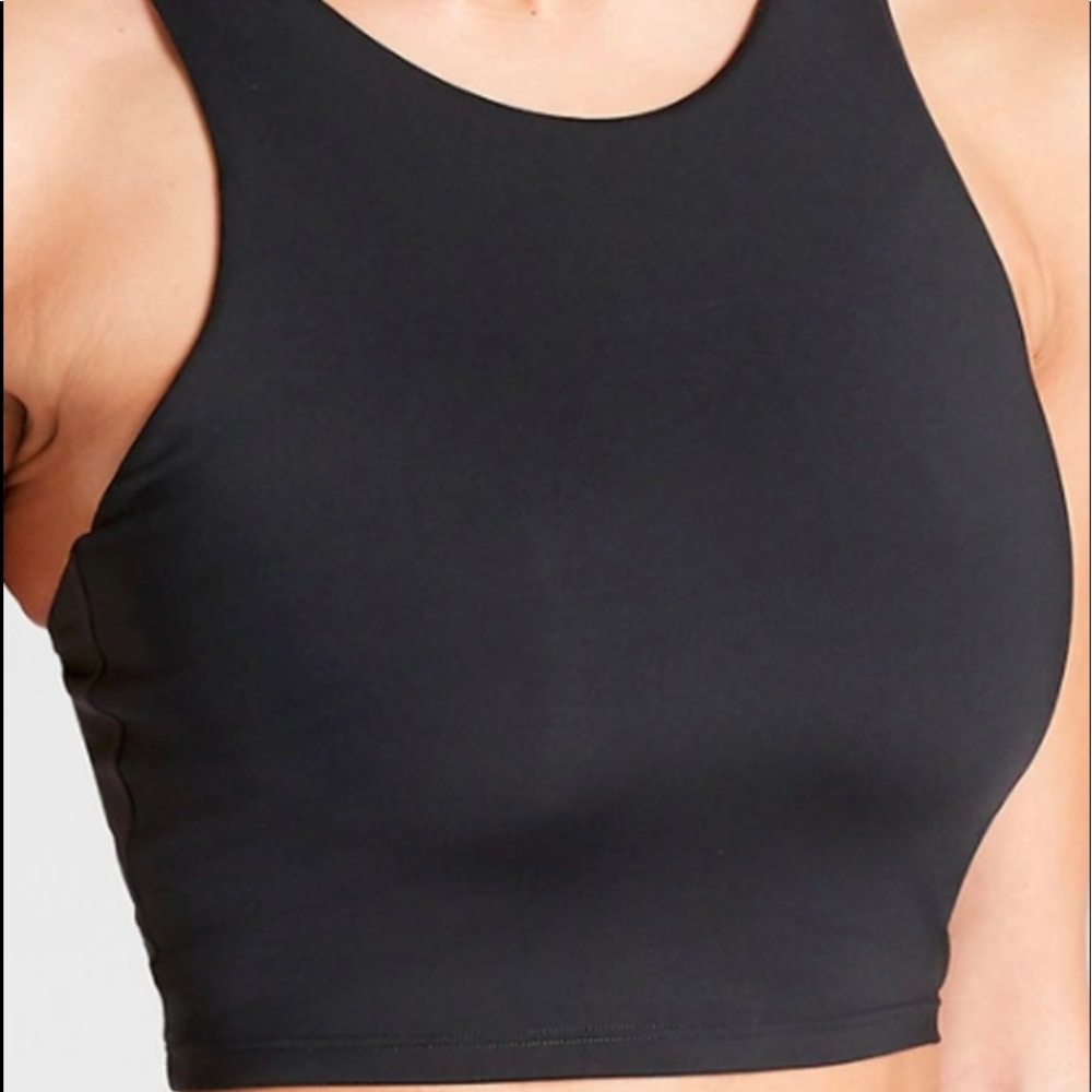 Athleta S ABC black Conscious Crop Bikini
Top swim wet bathing suit tankini UPF